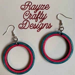 Pink and blue shimmer hoops